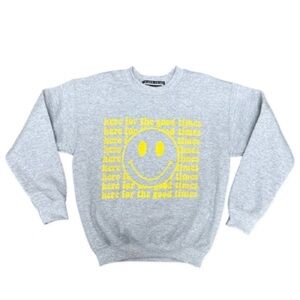 PRINCE PETER Tween Here For The Good Times Crewneck Long Sleeve Sweatshirt Grey